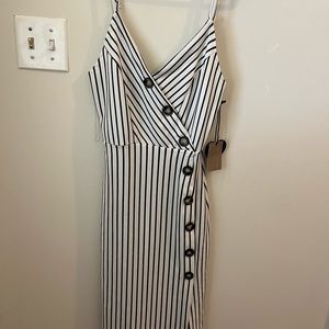 Pinstripe button dress